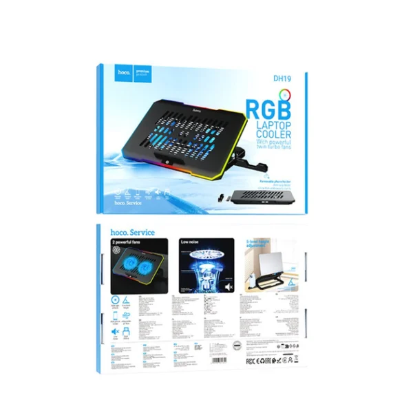 Hoco DH19 Cool RGB notebook cooling stand black