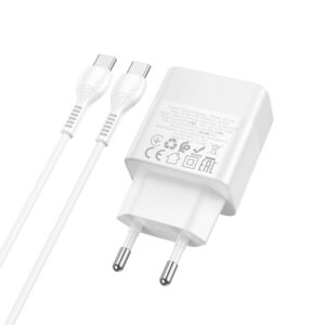 Hoco CS113A Lounge single port PD40W charger set(C to C)(EU) white