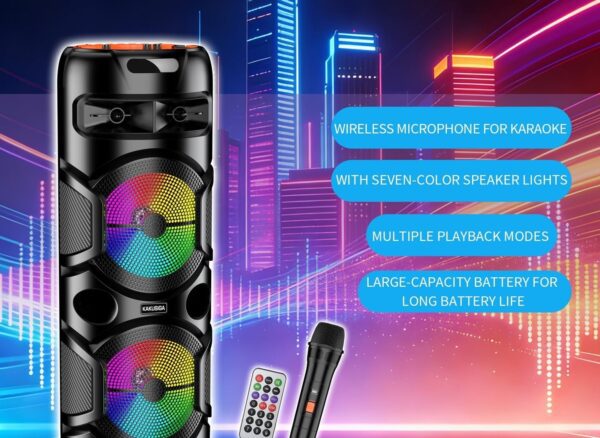Kakusiga KK-8216 LINGXING colorful light wireless speaker Black