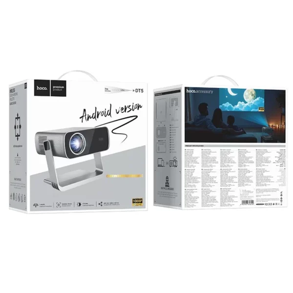 Hoco DT5 Smart electric focus projector(1080P Android version)(EU) metal gray