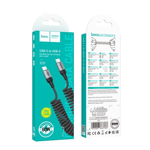 Hoco X121 Nuevo 60W charging data cable C to C black
