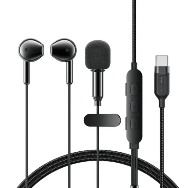 AceFast L12 USB-C semi-in-ear karaoke wired earphones,black