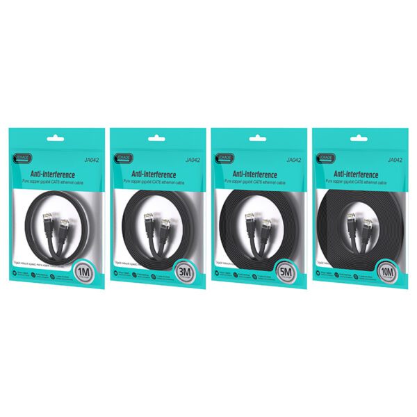 Jokade JA042 WANGKONG six class pure copper Gigabit Ethernet cable (1m) Black