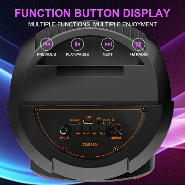 Sing-e ZQS3601 RGB Party Triple Speaker 6,5 inch 20W Black