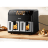 Hoco HJD86A 12L double-pot air fryer with large colorful touch screen(EU)(Russian version) black
