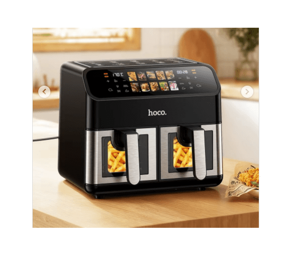 Hoco HJD86A 12L double-pot air fryer with large colorful touch screen(EU)(Russian version) black