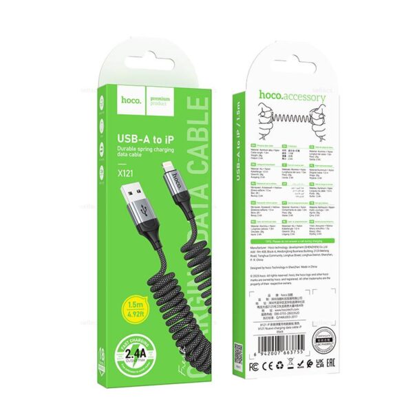 Hoco X121 Nuevo charging data cable iP black