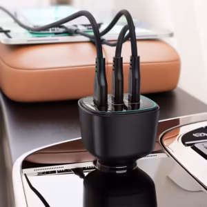 AceFast B18 200W(2USB-C+USB-A)fast car charger,black
