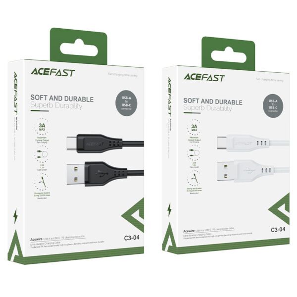 AceFast C3-04 USB-A to USB-C TPE charging data cable,black