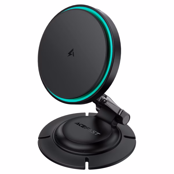 AceFast D65 magnetic folding wireless charging car holder,black