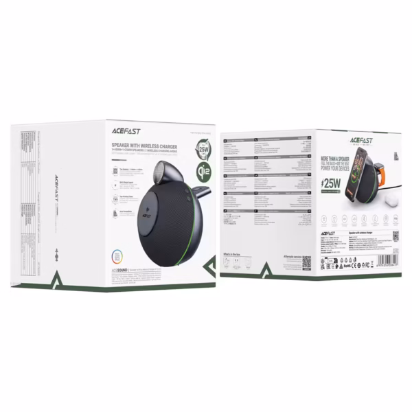 AceFast K10 Air speaker with wireless charger,metal grey