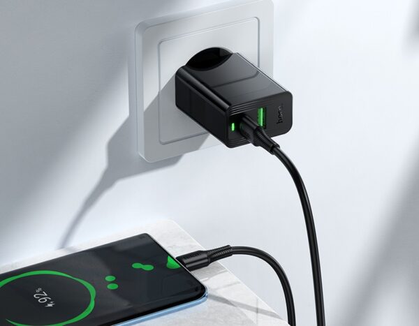 Hoco CS92A Leader single port QC3.0 charger set(Type-C)(EU) black