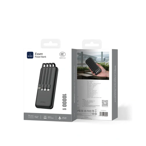 Wiwu Essen Power Bank 10000mAh P-08B 1A1C (3C) Black