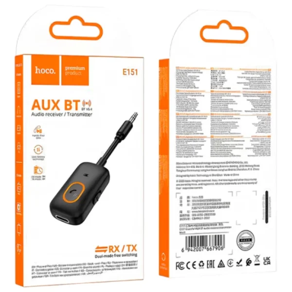 Hoco E151 Graceful AUX BT audio receiver/transmitter black