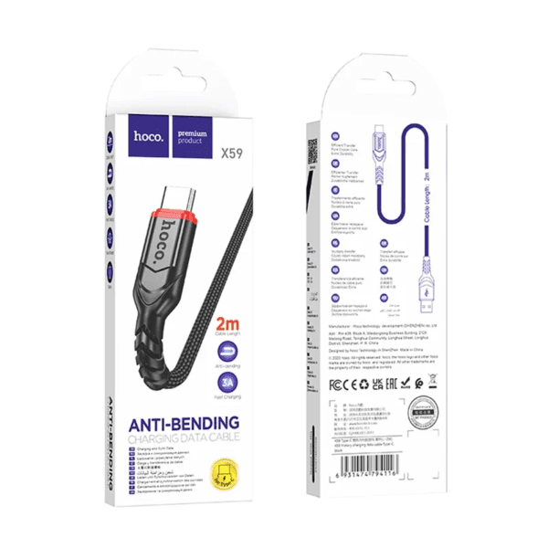 kub.md_hoco_x59_2m_black_4-800x800 Hoco X59 Victory charging data cable Type-C(L=2M) black
