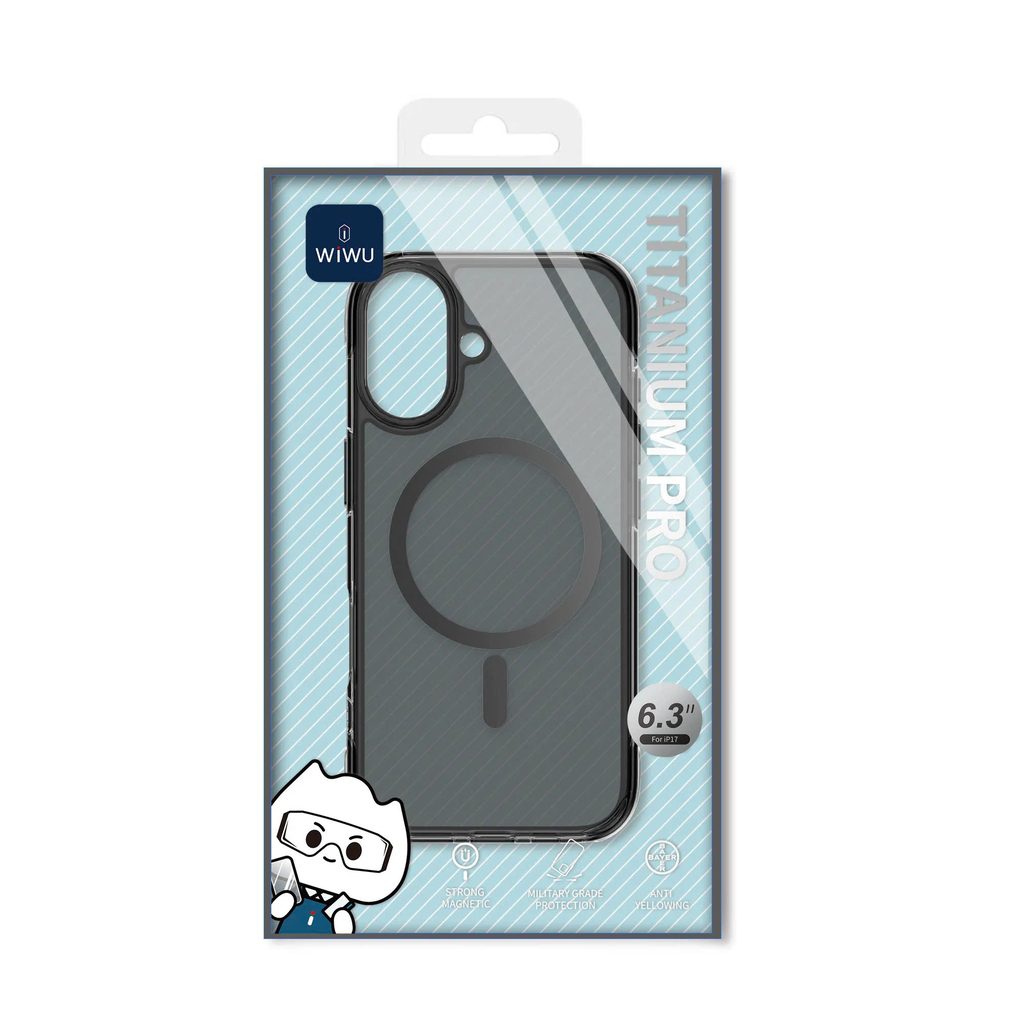 Wiwu titanium mcc-702 pentru iphone 17 6.3" negru transparent